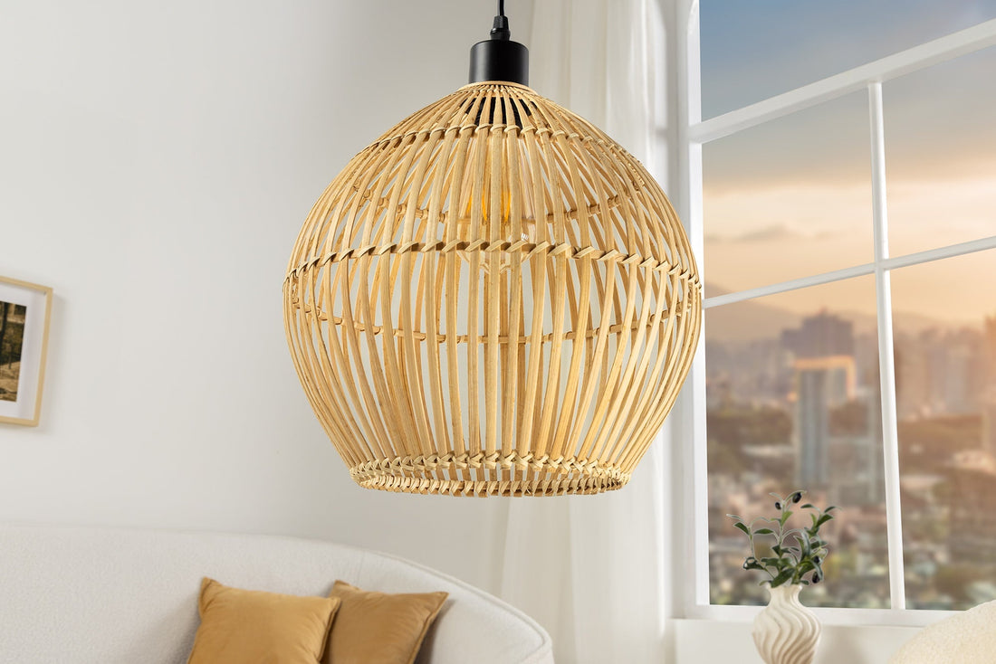 Lampe suspendue ORGANIC LIVING 30cm bambou naturel - 40584