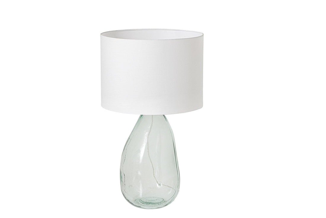 Lampe de table CLASSIC 60cm abat-jour blanc verre recyclé - 44495