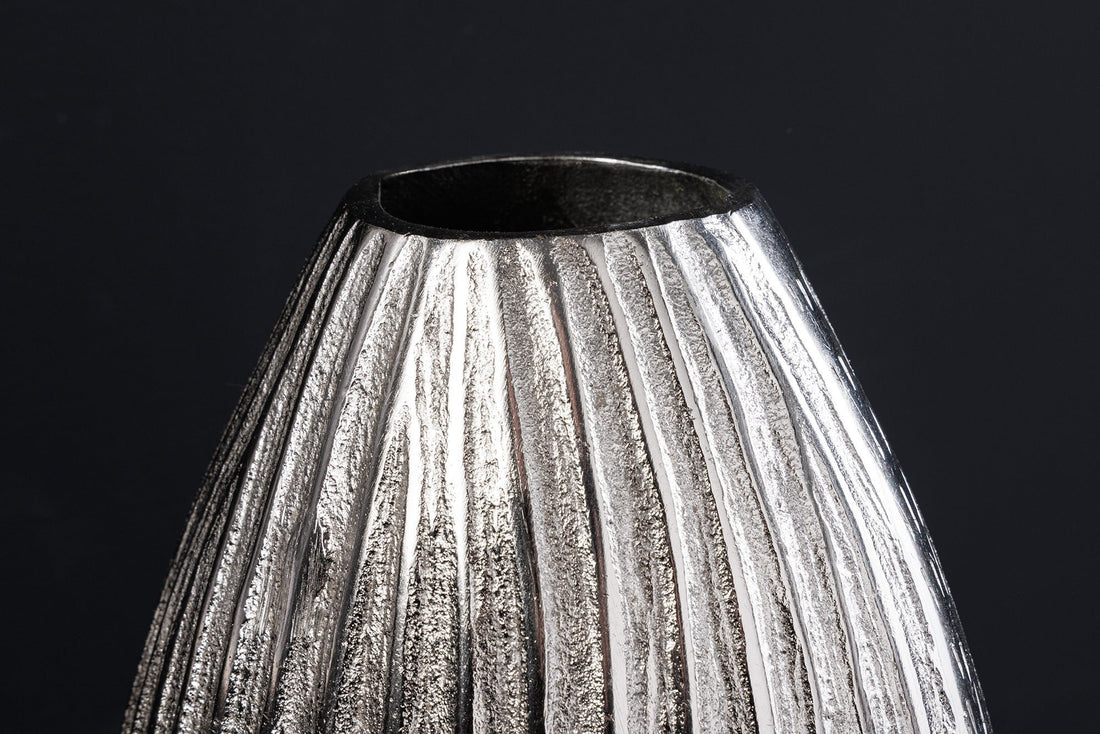Vase ELEGANCE 30cm avec marteau effet marteau argent - 44839