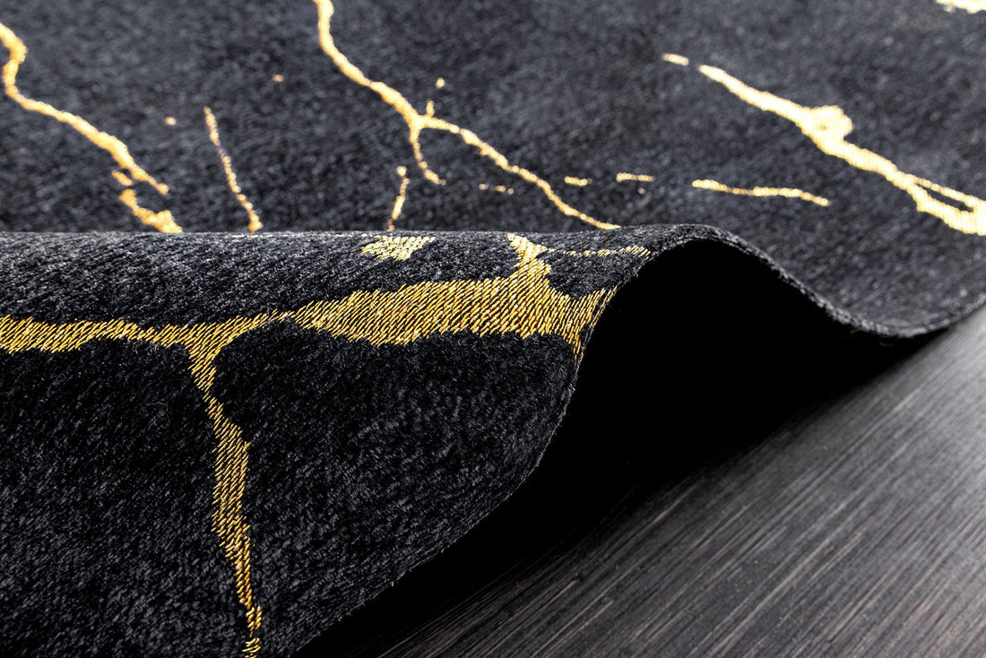 Tapis MARBLE 160x240cm or noir - 43724