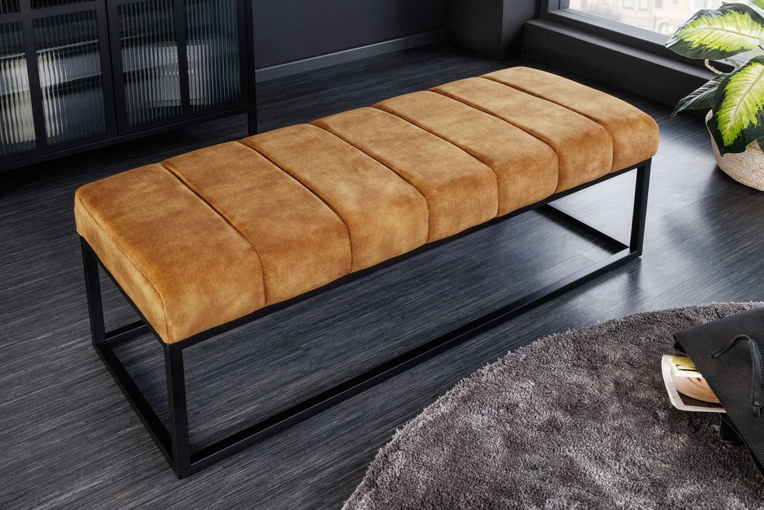 Canapé PETIT BEAUTE 110cm velours jaune moutarde - 44617