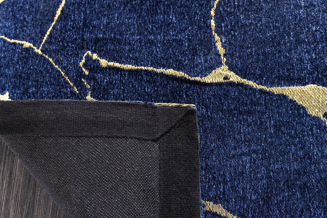Tapis MARBLE 160x240cm bleu royal or - 44432