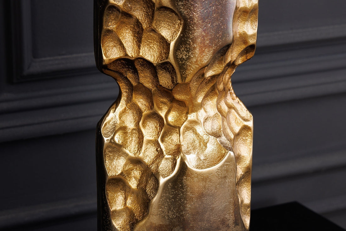 Vase PRECIOUS 40cm effet marteau marteau noir doré - 44893