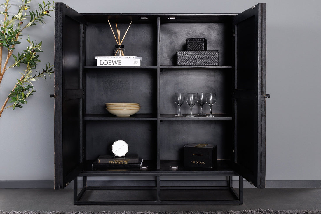 Buffet haut BARRACUDA 120 cm en manguier et teck marron - 44989