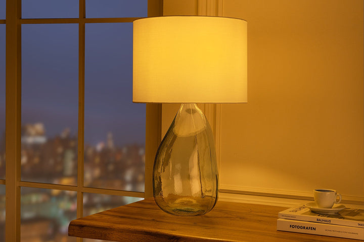 Lampe de table CLASSIC 60cm abat-jour blanc verre recyclé - 44495