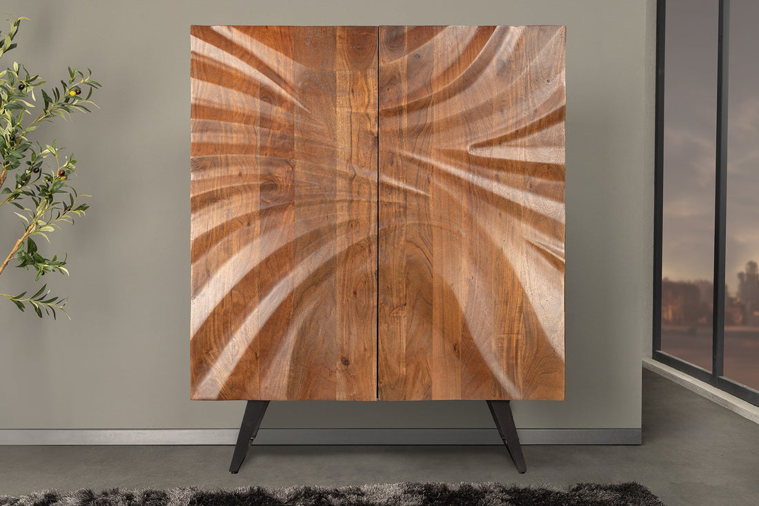Buffet haut HURRICANE 120cm 3D bois d'acacia marron - 44408