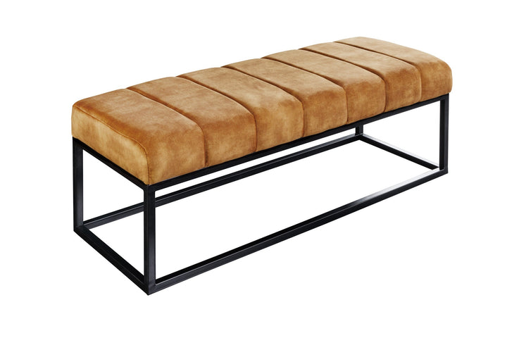 Canapé PETIT BEAUTE 110cm velours jaune moutarde - 44617