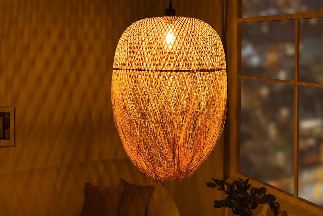 Lampe suspendue ORGANIC LIVING 65cm bambou naturel - 40575
