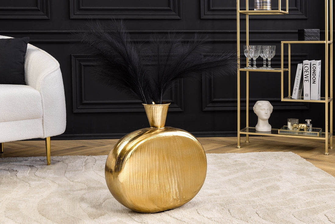 Vase ORIENT L 50cm marteau effet marteau doré - 44866