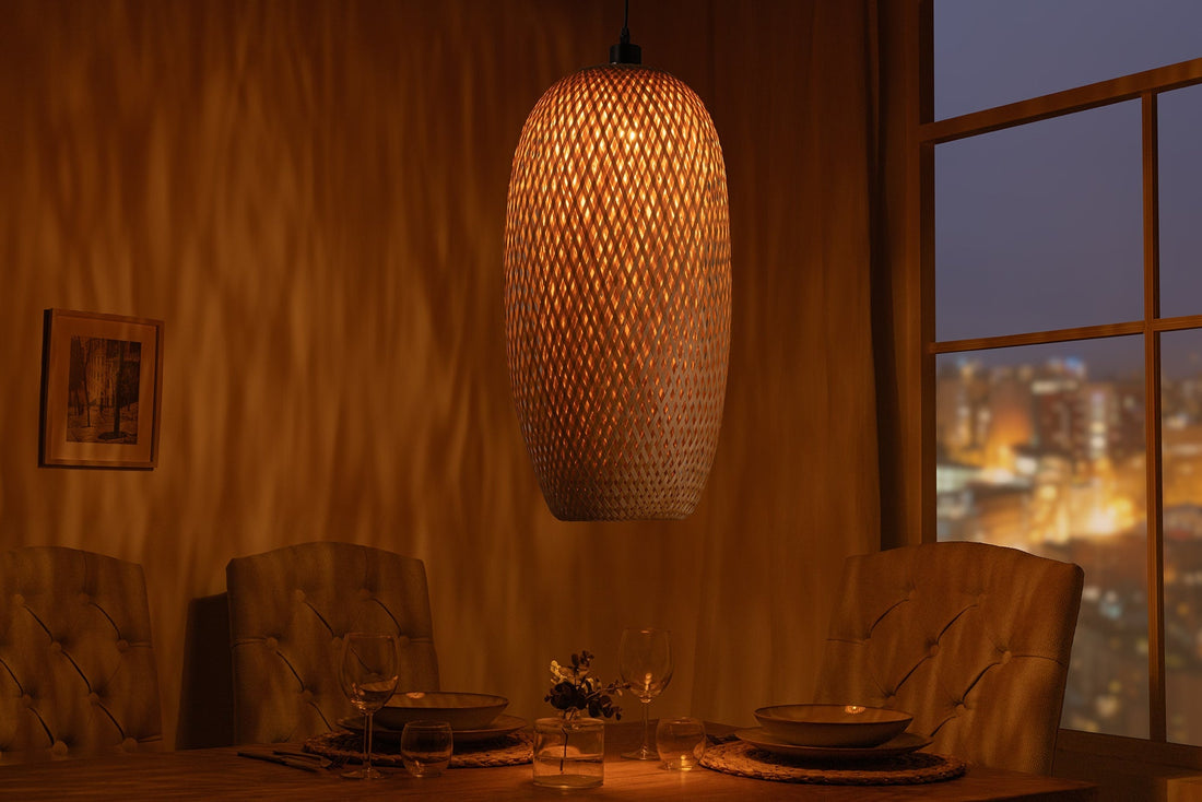 Lampe suspendue ORGANIC LIVING 46cm bambou naturel - 40580