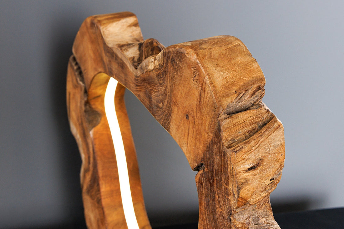 Lampe de table ORGANIC ARTWORK 45cm bandes LED naturel - 44684