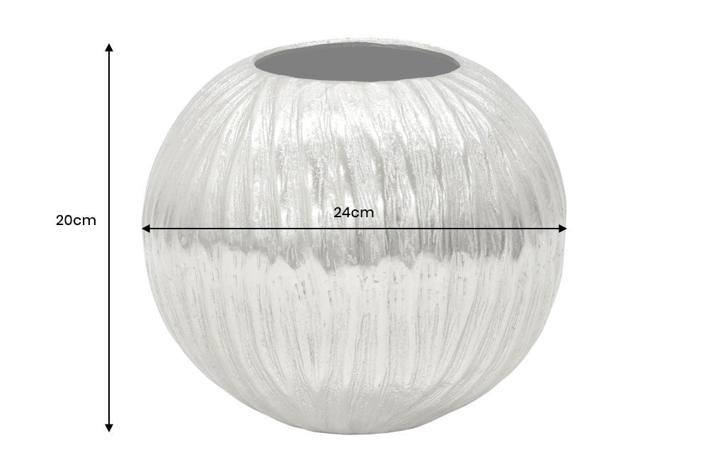 Vase ELEGANCE 20cm avec marteau effet marteau argent - 44841