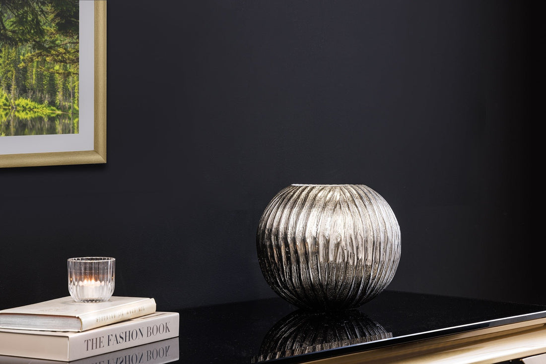 Vase ELEGANCE 20cm avec marteau effet marteau argent - 44841