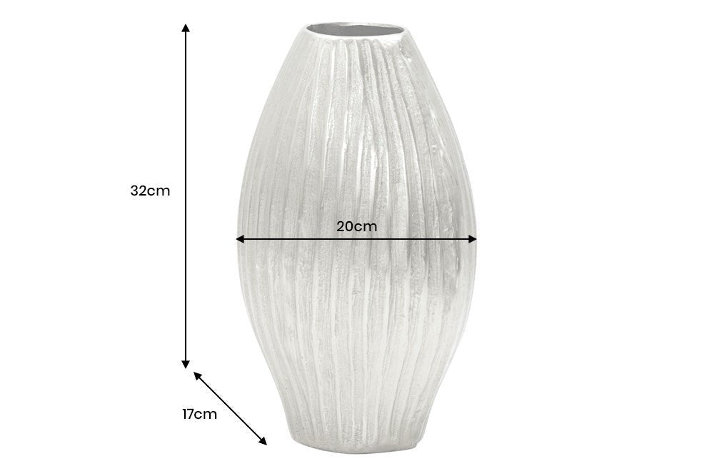 Vase ELEGANCE 30cm avec marteau effet marteau argent - 44839