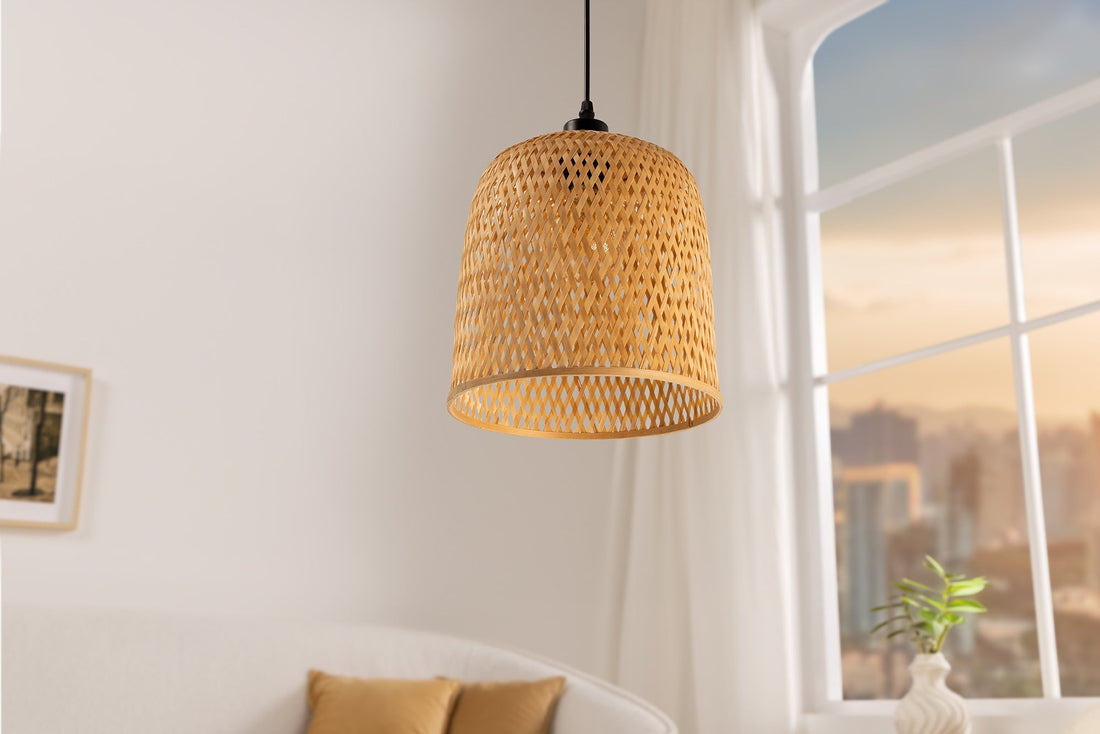 Lampe suspendue ORGANIC LIVING 25cm bambou naturel - 40582