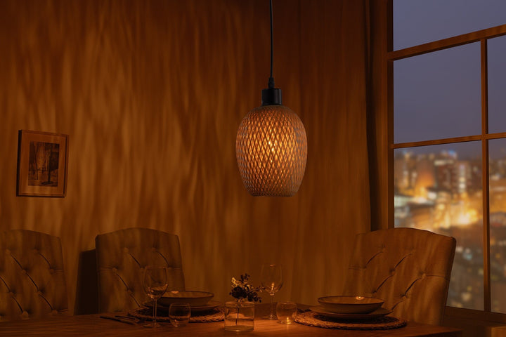 Lampe suspendue ORGANIC LIVING 20cm bambou naturel - 40586