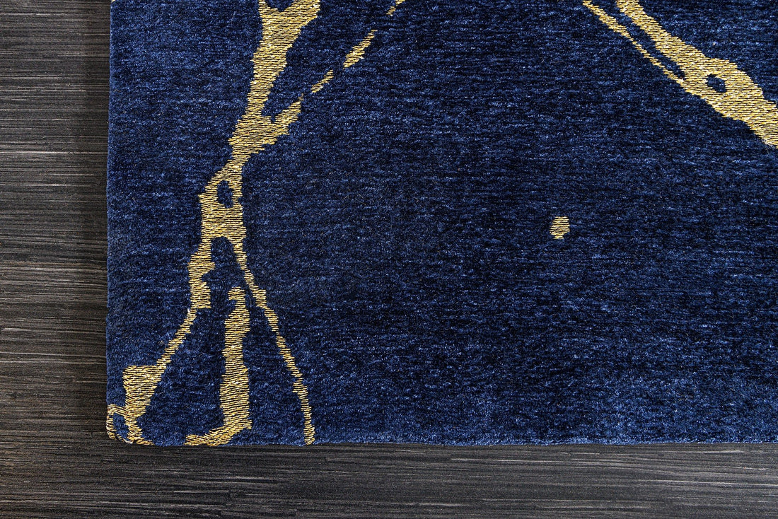 Tapis MARBLE 160x240cm bleu royal or - 44432