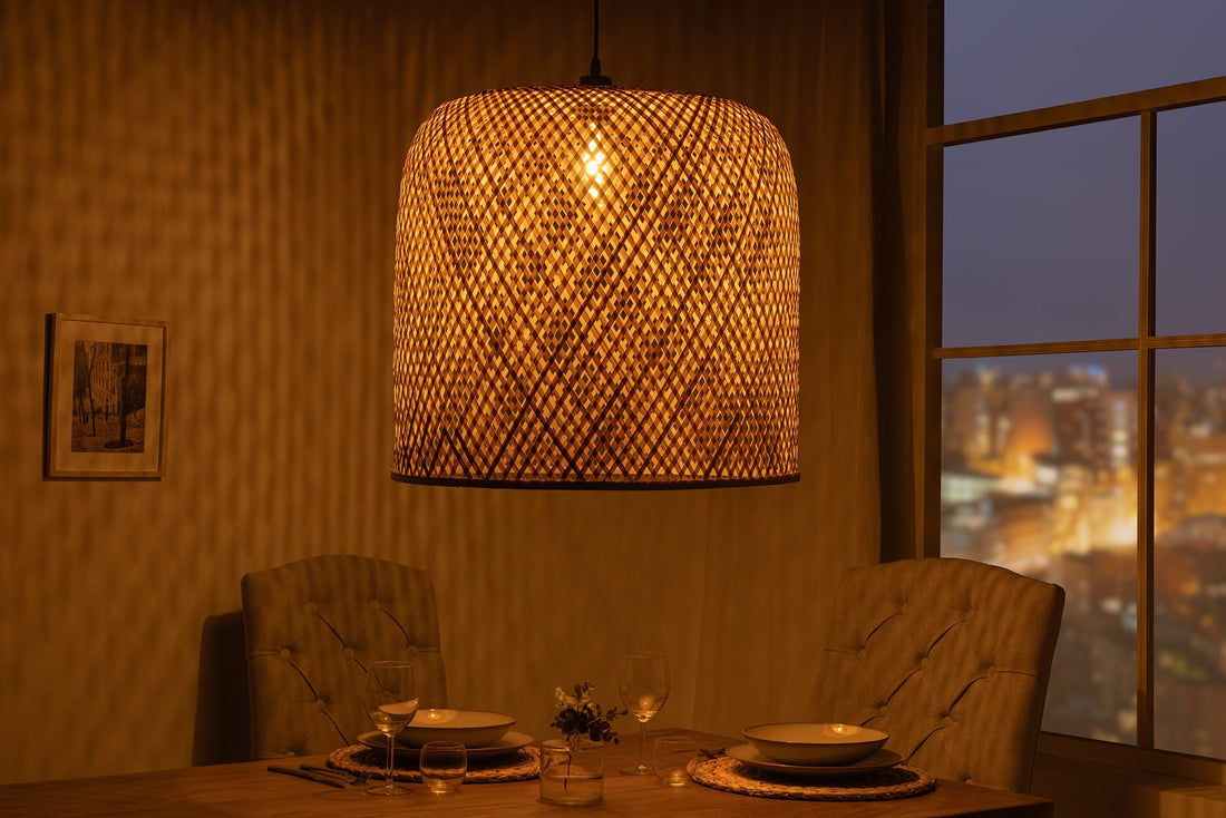 Lampe suspendue ORGANIC LIVING 55cm bambou naturel - 40583