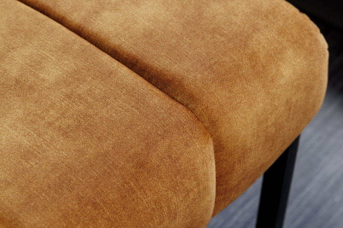 Canapé PETIT BEAUTE 110cm velours jaune moutarde - 44617