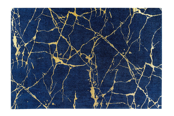 Tapis MARBLE 160x240cm bleu royal or - 44432