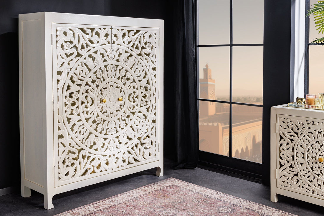 Buffet haut MARRAKECH 140cm en manguier blanc - 43866