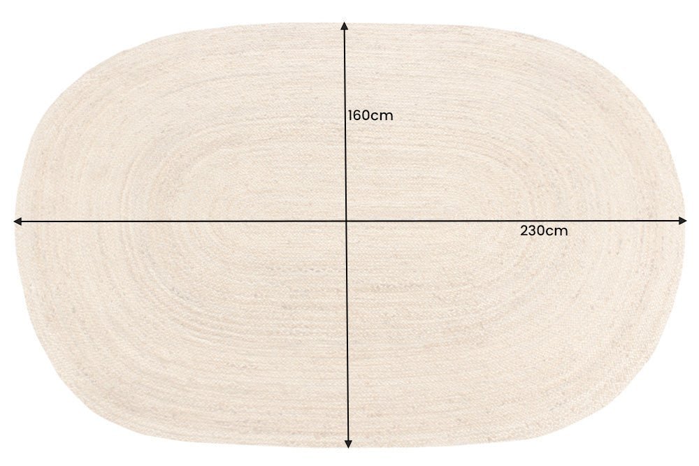 Tapis PURE NATURE 160x230cm jute naturel ovale - 44436