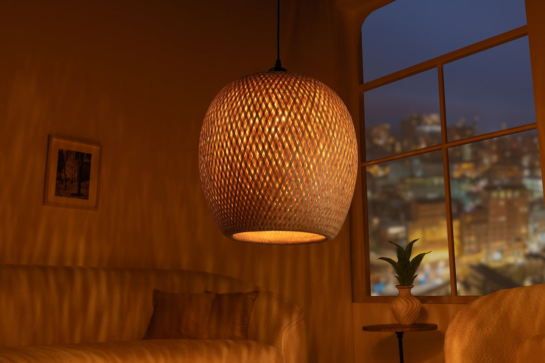 Lampe suspendue ORGANIC LIVING 35cm bambou naturel - 40578