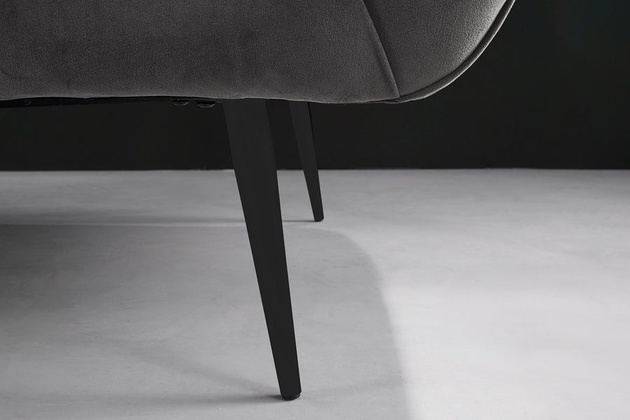 Canapé NOBLESSE 165cm 2 places velours gris - 45050