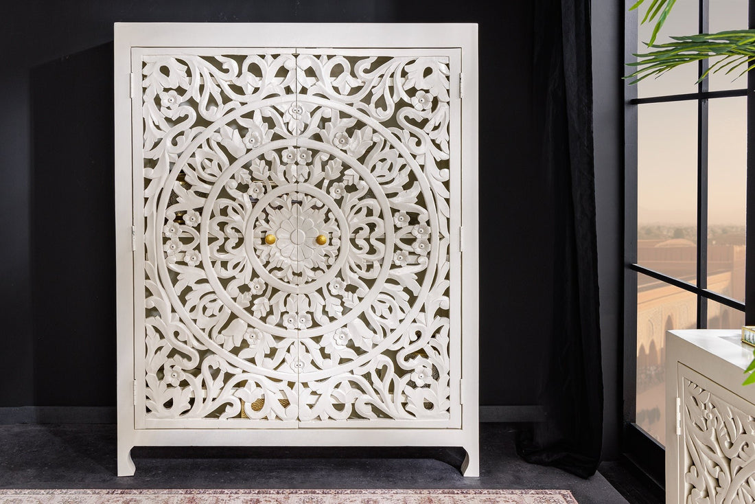 Buffet haut MARRAKECH 140cm en manguier blanc - 43866