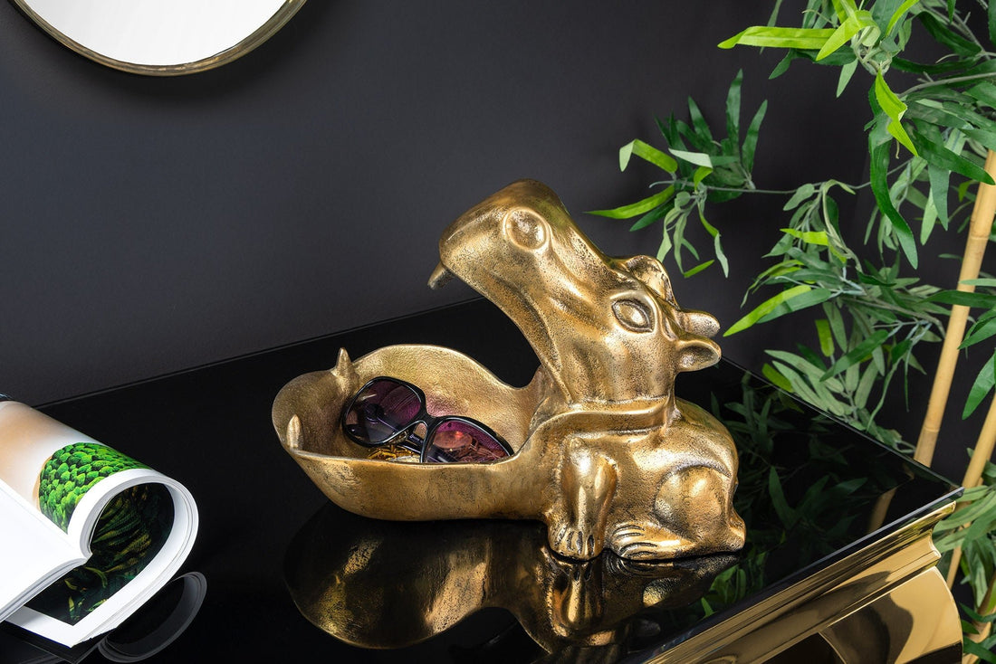 Bol décoratif HIPPO 30cm aluminium laiton - 44883