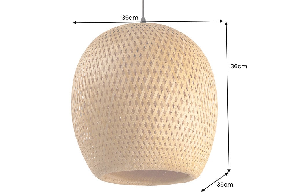 Lampe suspendue ORGANIC LIVING 35cm bambou naturel - 40578