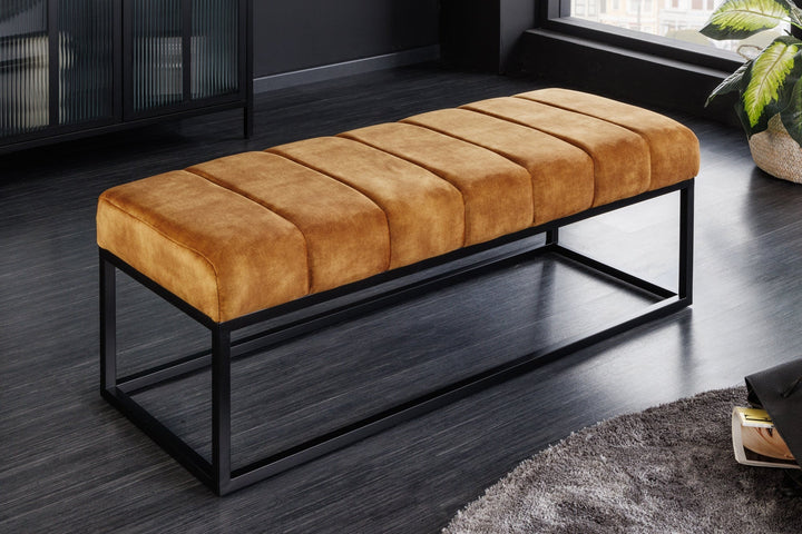 Canapé PETIT BEAUTE 110cm velours jaune moutarde - 44617