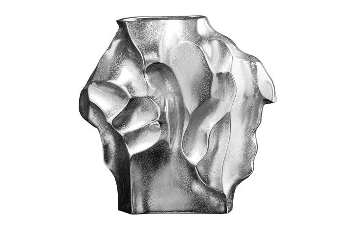 Vase LIQUIDE 30cm marteau effet marteau argent - 44877
