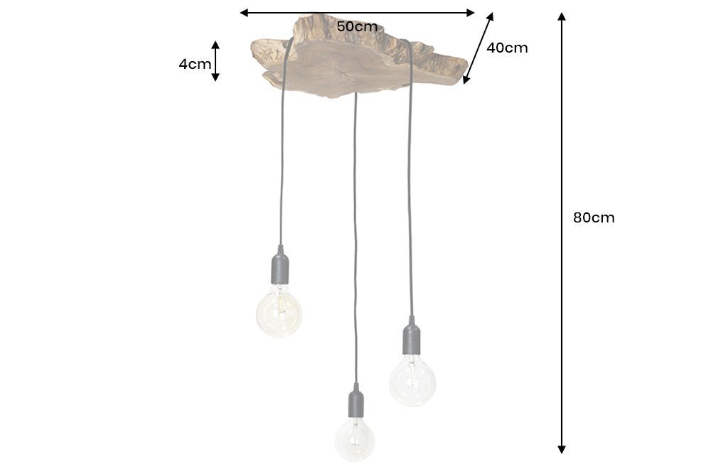 Lampe suspendue HYPNOTIC 50cm longane bois naturel - 44686