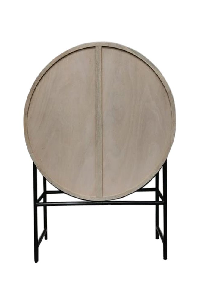 Buffet haut LION 140cm 3D manguier blanc cadre noir - 45851