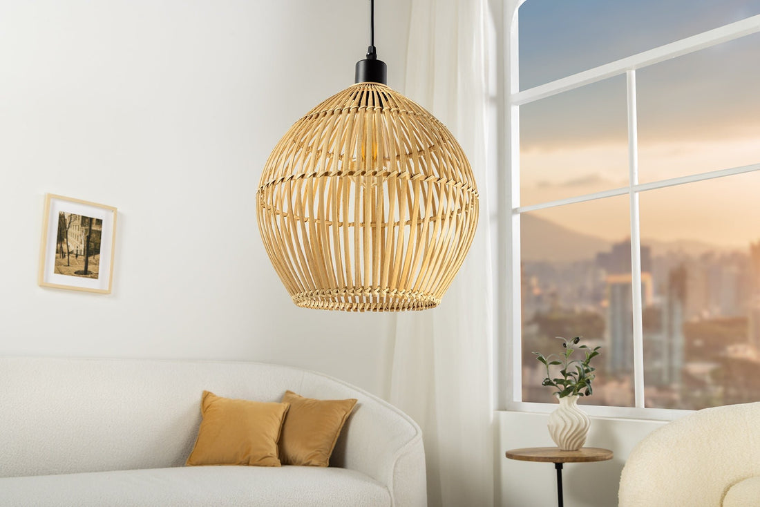 Lampe suspendue ORGANIC LIVING 30cm bambou naturel - 40584