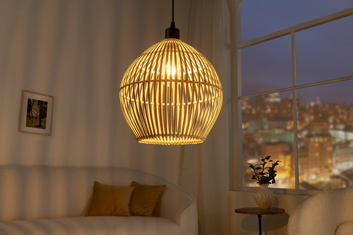 Lampe suspendue ORGANIC LIVING 30cm bambou naturel - 40584