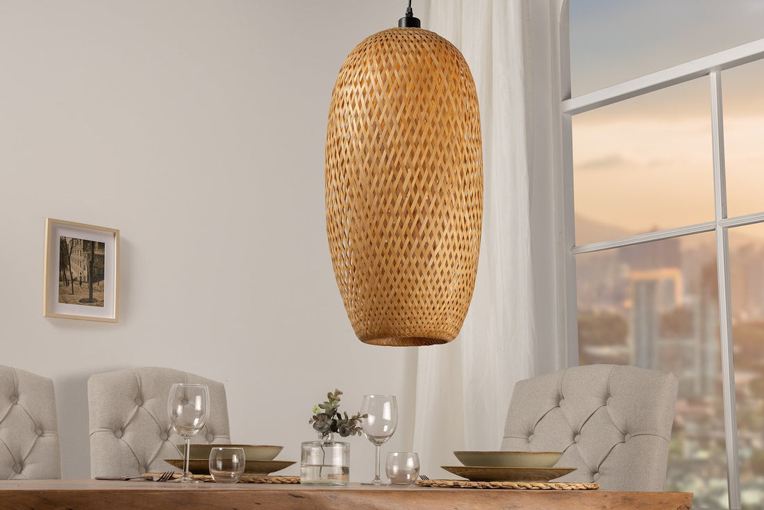 Lampe suspendue ORGANIC LIVING 60cm bambou naturel - 40579