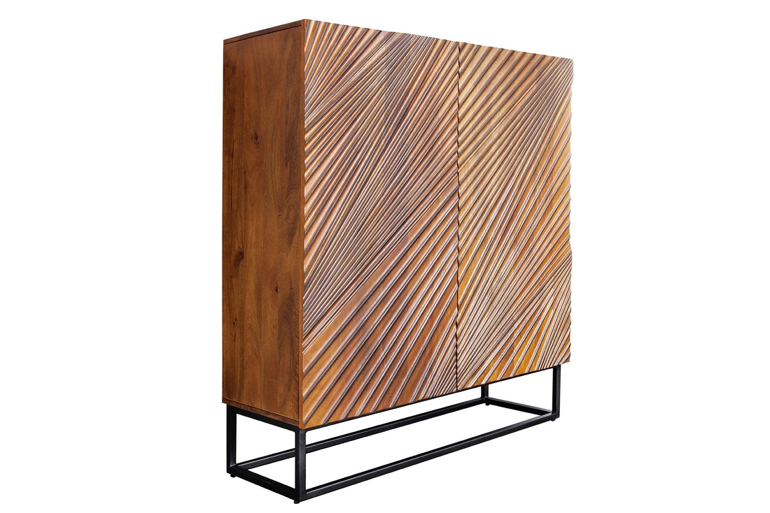 Buffet haut LINE ART 120cm 3D manguier marron noir - 45304