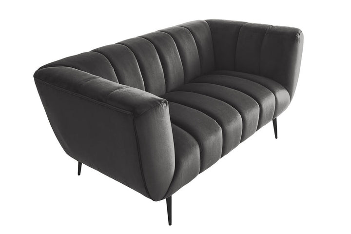Canapé NOBLESSE 165cm 2 places velours gris - 45050