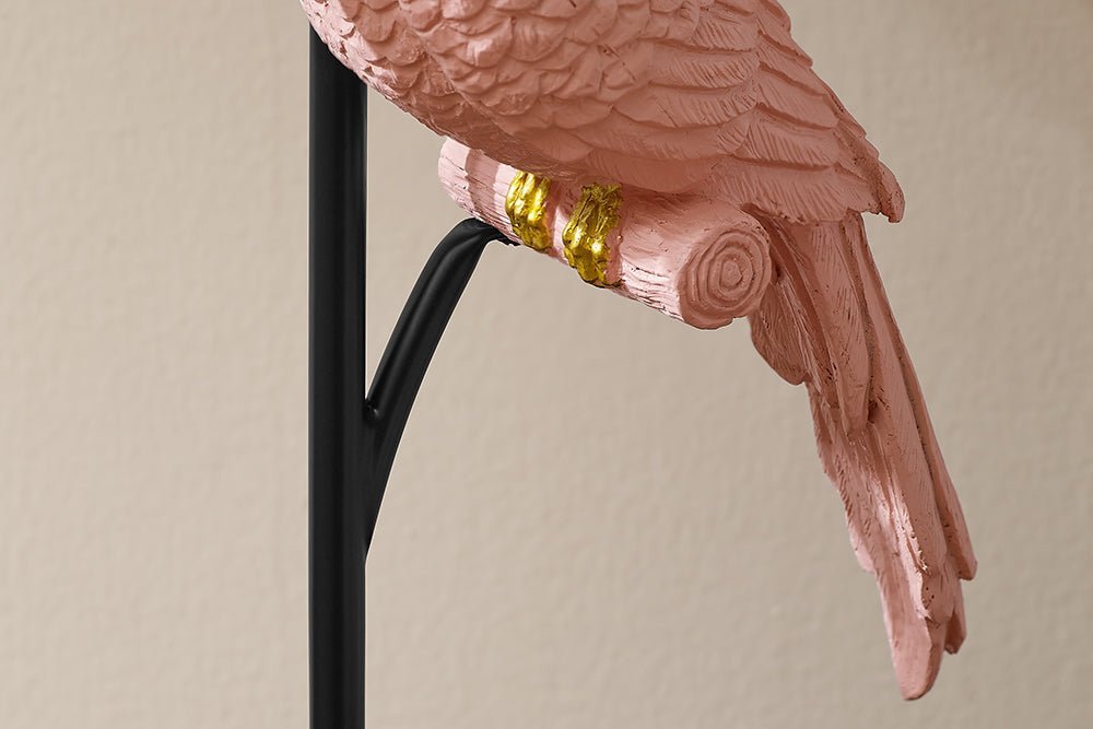 Lampe à poser WILDLIFE 75cm perroquet rose or noir - 44815