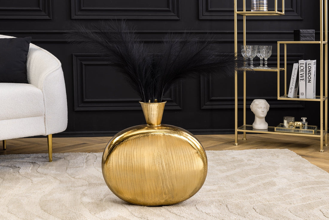 Vase ORIENT L 50cm marteau effet marteau doré - 44866
