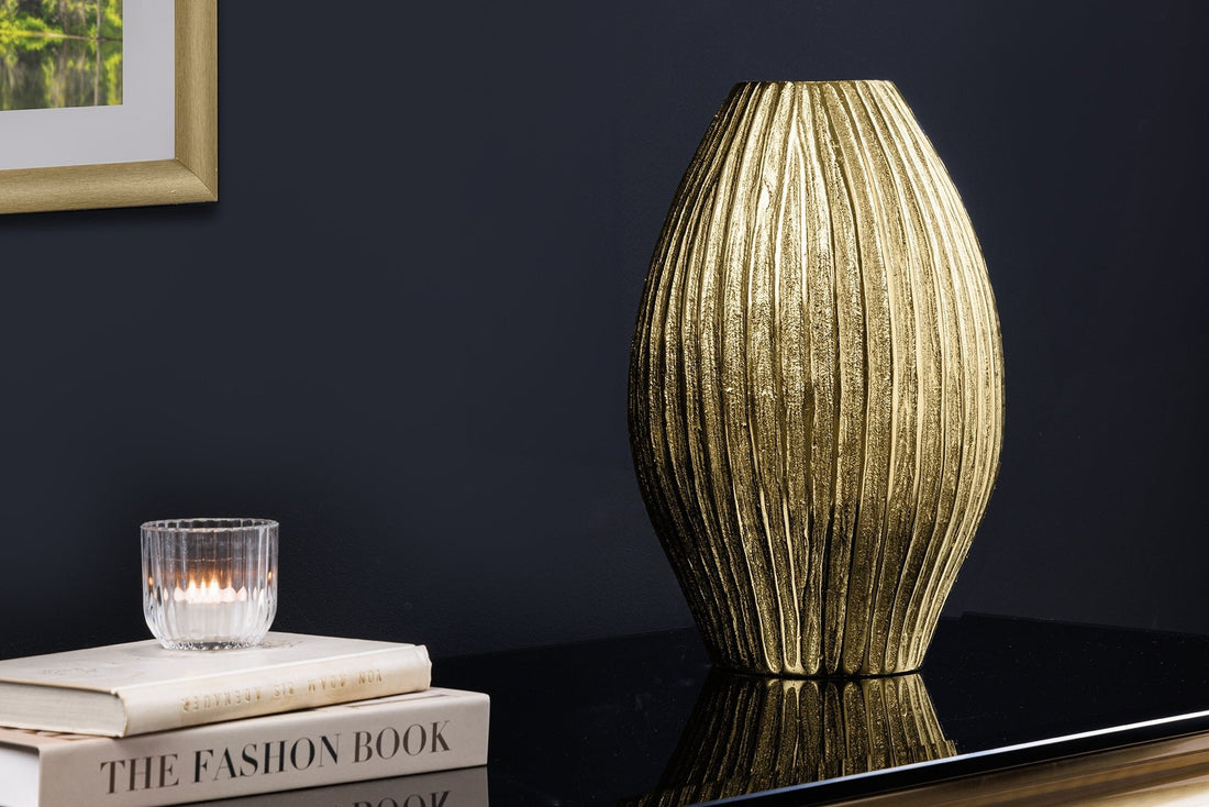 Vase ELEGANCE 30cm avec marteau effet marteau or antique - 44838