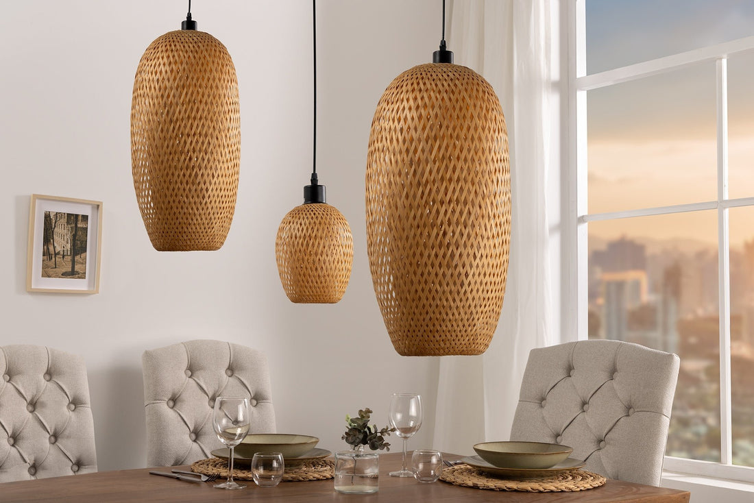 Lampe suspendue ORGANIC LIVING 20cm bambou naturel - 40586