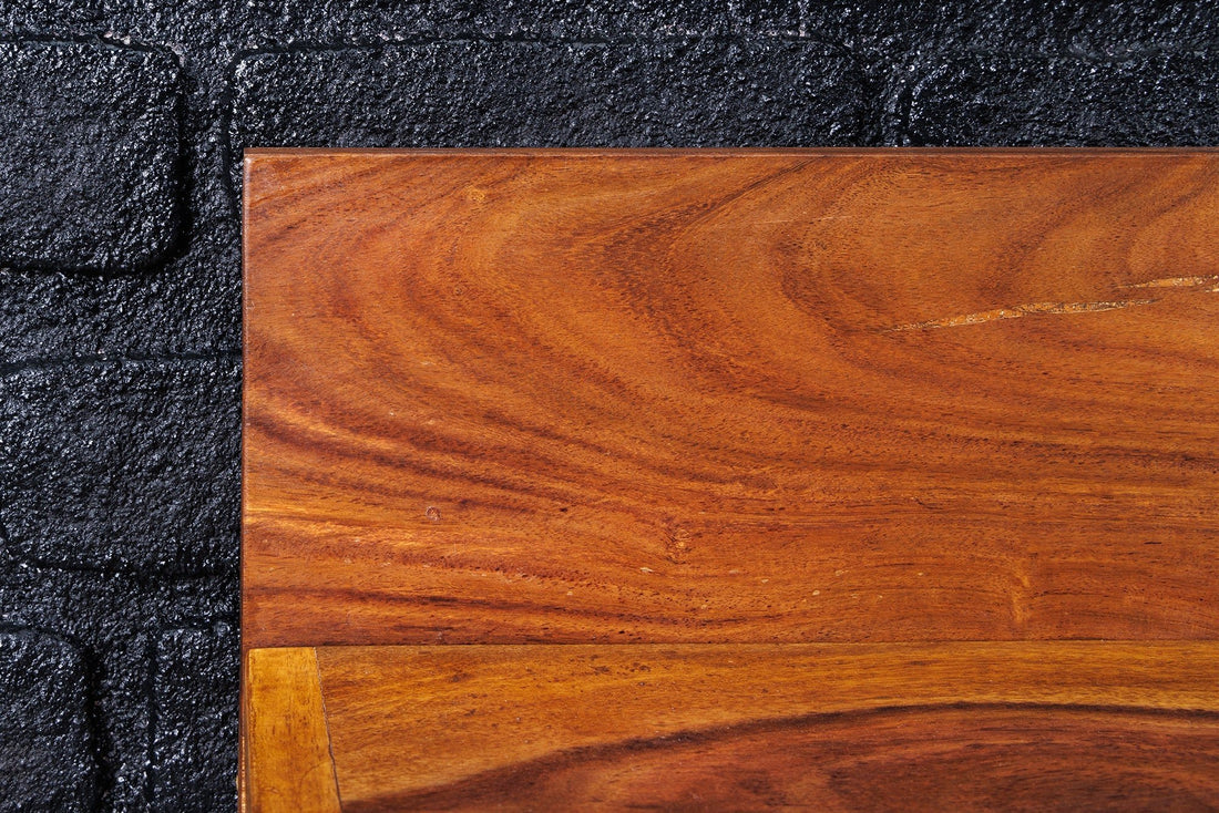 Etagère murale MAKASSAR 110cm finition pierre naturelle bois de sheesham - 44745