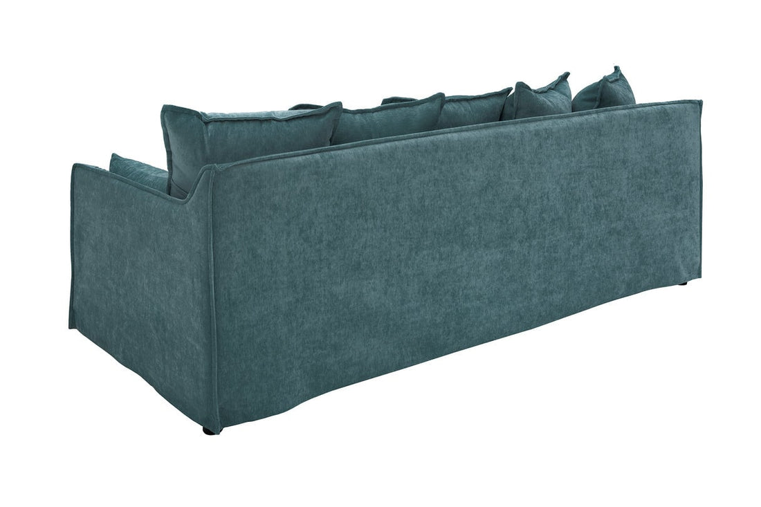 Invicta Interior Grand canapé 3 places HEAVEN Sarcelle 200cm housse de canapé amovible à ressorts en velours taupe - 3857