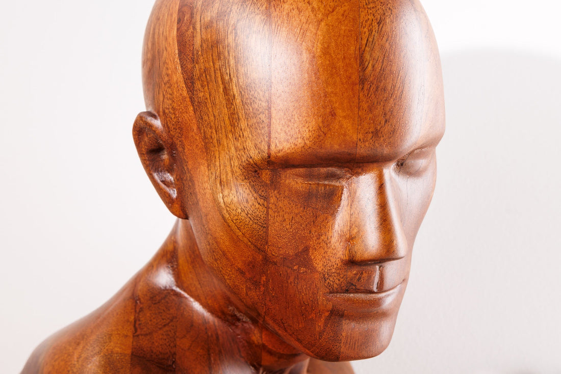 Sculpture murale SOUL 60cm bois de manguier marron - 44513