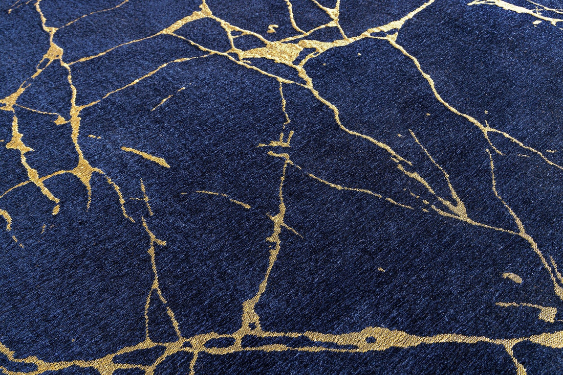 Tapis MARBLE 160x240cm bleu royal or - 44432