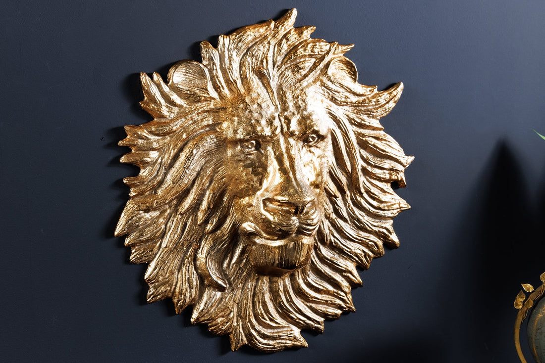 Décoration murale FAUNE LION 35cm or - 43954