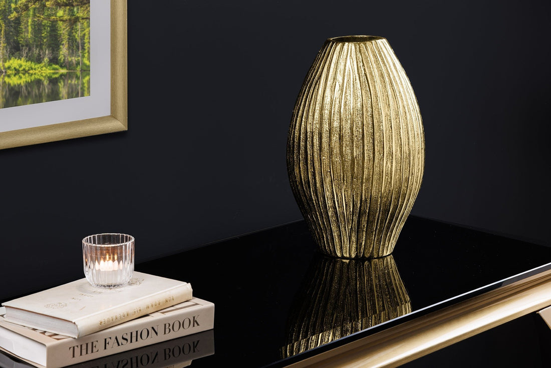 Vase ELEGANCE 30cm avec marteau effet marteau or antique - 44838